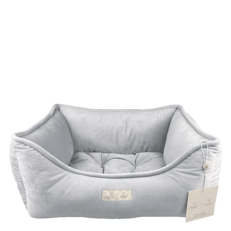 Agave Pet Lettino Reversibile in Micro-Peluche Avorio 55x45cm