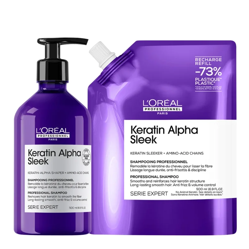 L'Oreal Professionnel Paris Serie Expert Keratin Alpha Sleek Shampoo 500ml Refill 500ml [all]