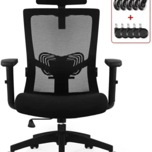 Ergonomischer Bürostuhl mit verstellbarer Kopfstütze & Armlehnen