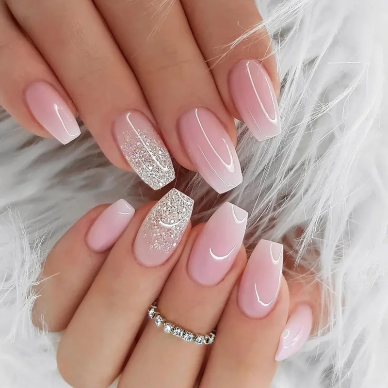 24 Glitzer Press on Nägel Acryl Full Cover Aufkleben Nagelkleber