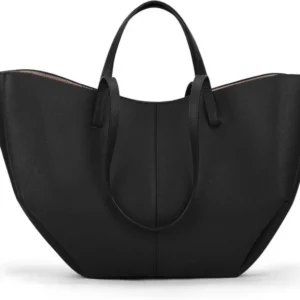 Große Damen Tote Bag PU Leder Umhängetasche - Schwarz