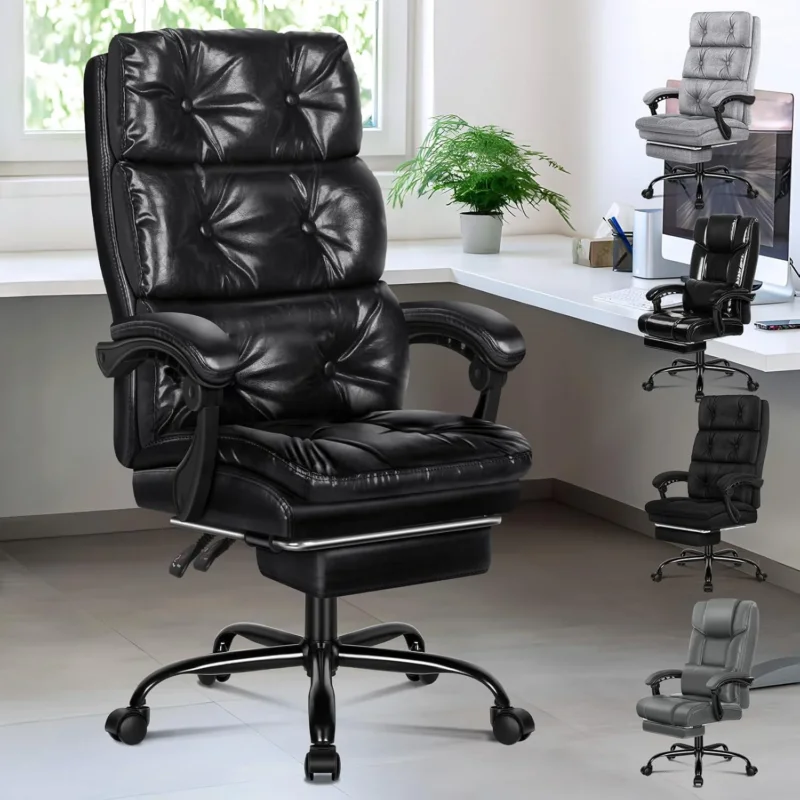 Ergonomischer Bürostuhl mit Fußstütze und hoher Rückenlehne