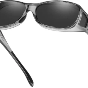 Polarisierte Sonnenbrille UV400 Schutz Wrap Around Clear Grau