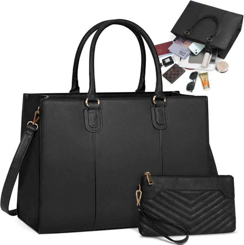 Damen Handtasche 15,6 Zoll Shopper Groß Arbeitstasche Tote Clutch