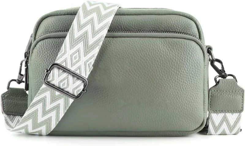 Echtes Leder Damen Crossbody Umhängetasche Schultertasche 3