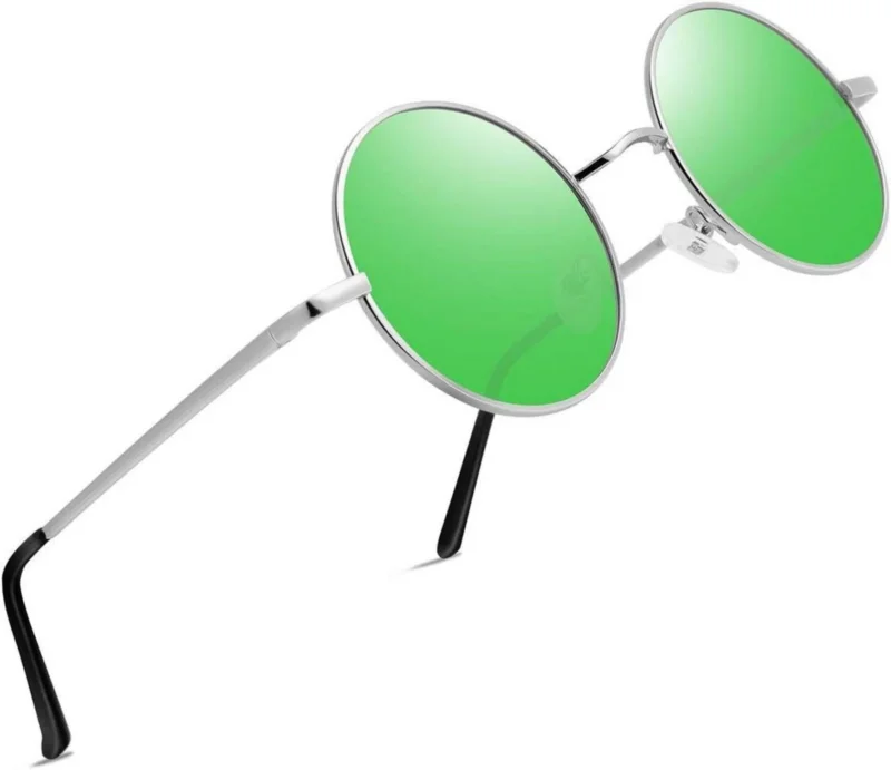 Polarisierte Runde Hippie Steampunk Sonnenbrille UV400 RetroVintage