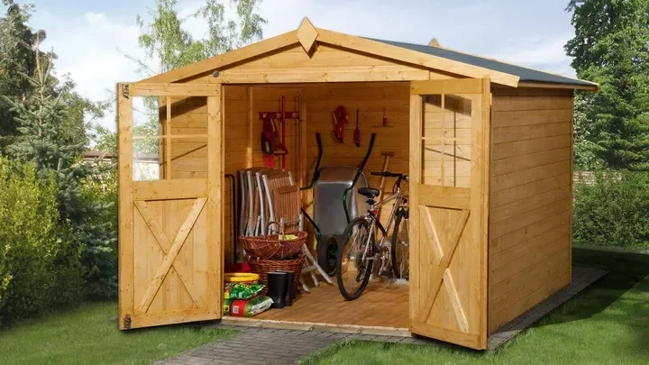 Weka Gartenhaus Blackmount 316, 254x295, Eiche hell lasiert