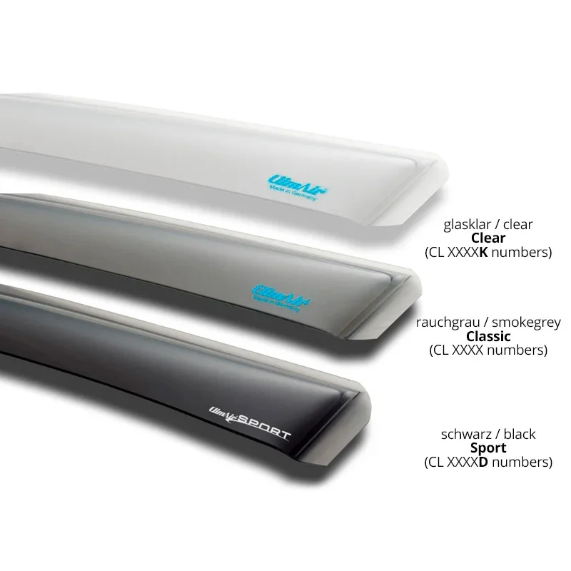 ClimAir, Windabweiser passend für Audi 80/90 Limousine/Avant 1986-1995, Plastik, Rauchgrau