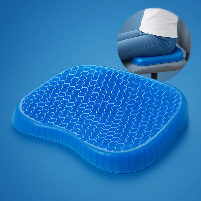 ComfortGel Orthopädisches Gel-Sitzkissen | Druckentlastung - Steißbeinschmerzen - Lendenwirbelstütze - Für Bürostuhl - Auto - Rollstuhlgebrauch Karnz