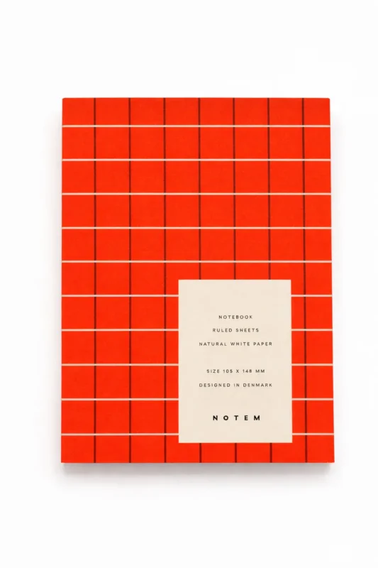 Notem UMA Flat Lay Notebook - Small (A6) - Orange Check