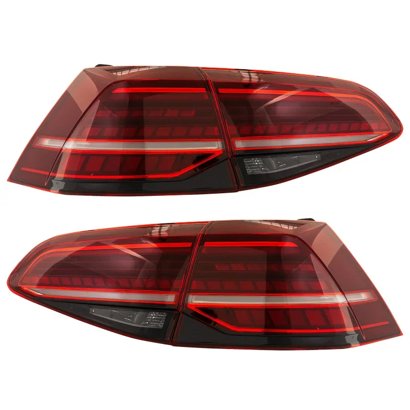 AutoStyle, Satz LED Heckleuchten passend für Volkswagen Golf VII 2012-2017 & Facelift (7.5) 2017- exkl. Variant - Rot/Smoke - inkl. Dynamische Blinker, Rot, Rauchgrau