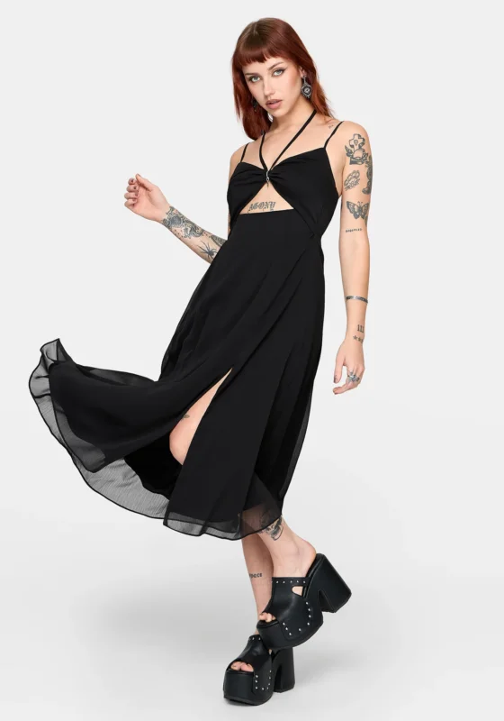 Calla Keyhole Halterneck Midaxi Kleid