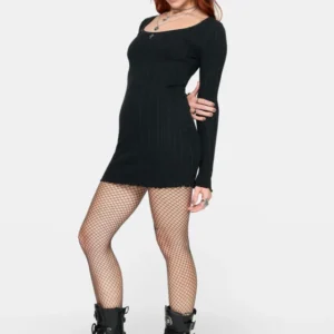 Lucera Pointelle Langarm Minikleid