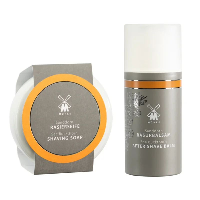 Sanddorn Set, Rasierseife und Aftershave Balsam