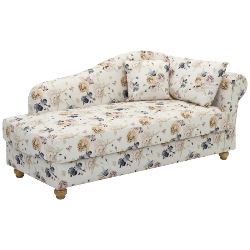 Max Winzer Evelyn Recamiere Armlehne rechts Flachgewebe Buche erlefarbig lackiert – Flachgewebe beige