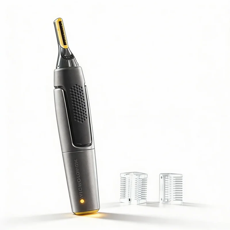 Karnz | Professional Ultradünner Präzisionstrimmer | Titan-Edelstahl-Klingen | Integriertes LED-Licht | Mikro-Oszillations-Technologie | Für Nase, Ohren & Konturen