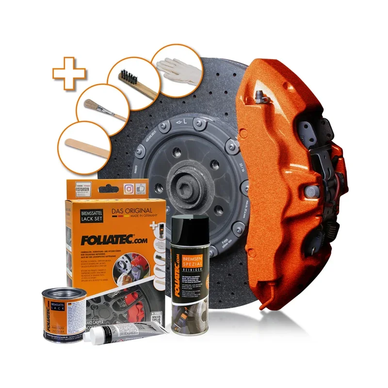 Foliatec, Bremssattellack, Cosmic Orange Metallic, 3-Komponenten