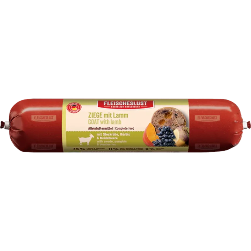 Fleischeslust Dog - Ziege mit Lamm, Steckrübe, Kürbis & Heidelbeere