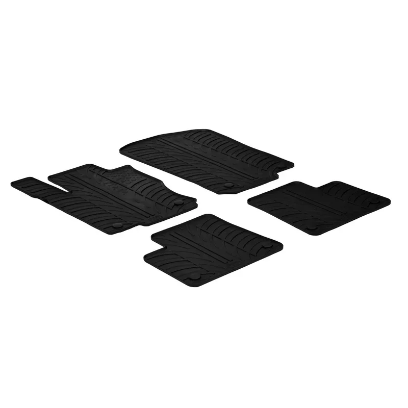 Gledring, Satz Gummimatten passend für Mercedes ML W166 2011- & GLE C292 2015- (T Profil 4-teilig + Montage-clips), Schwarz