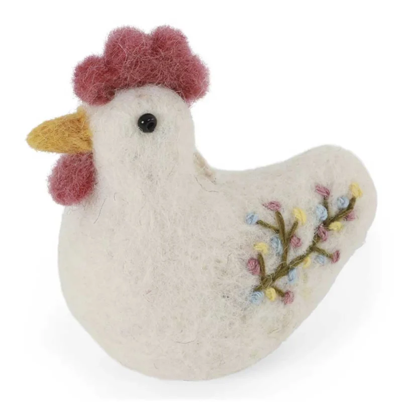Gry & Sif - Huhn Filz mit Stickerei