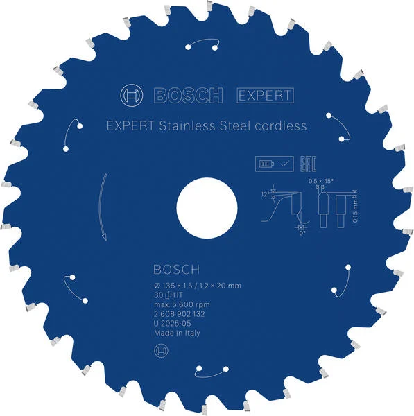 Produktbild von EXPERT Stainless Steel Kreissägeblatt, 136x20 mm, Z30