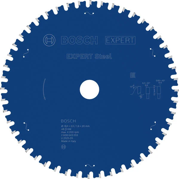 Produktbild von Kreissägeblatt EXPERT Steel 184 x 2,0/1,6 x 20 mm Z48