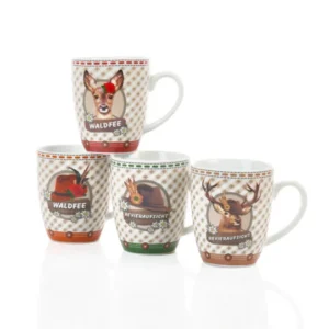 12er Set Kaffeebecher bauchig 0,36L, 4 Dekore-WEIDMANN