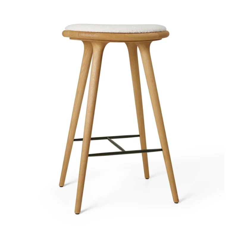 High Stool, geölt Eiche, Kvadrat Baru 0200, 74 cm hoher Barhocker von Mater