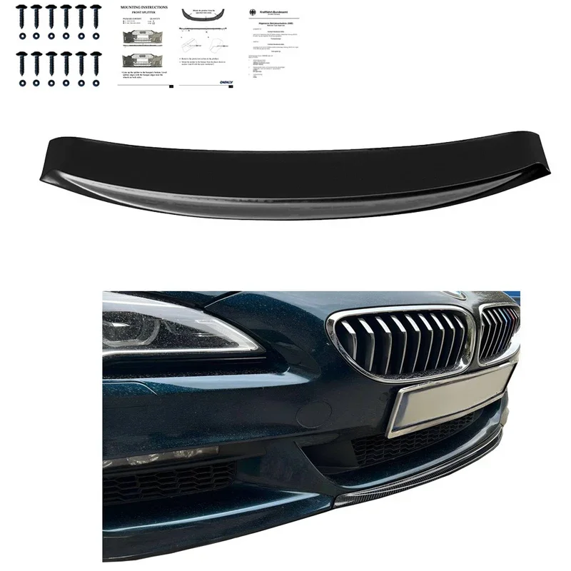OneWay, Frontspoiler, glänzend Schwarz, Passend für BMW 6-Series F06/F12/F13 Facelift M-Pack (2013-2018), Version 2