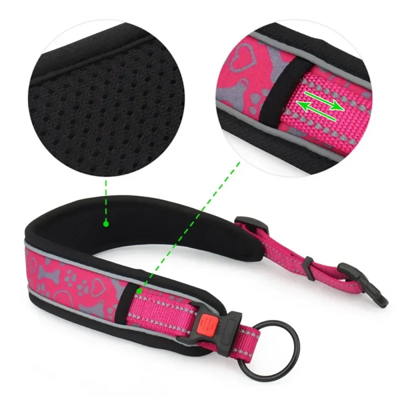 Breites Reflektierendes Weiches Hundehalsband Verstellbar Dick Strapazierfähig für Mittel Große Hunde Kaufschwan®