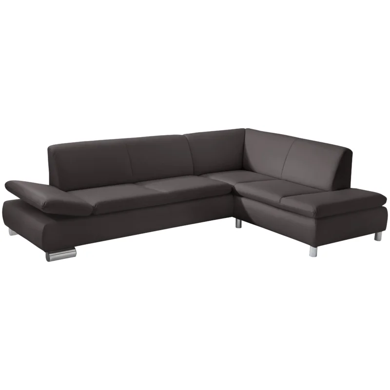 Max Winzer Terrence Sofa 2,5-Sitzer links mit Ecksofa rechts – Kunstleder braun