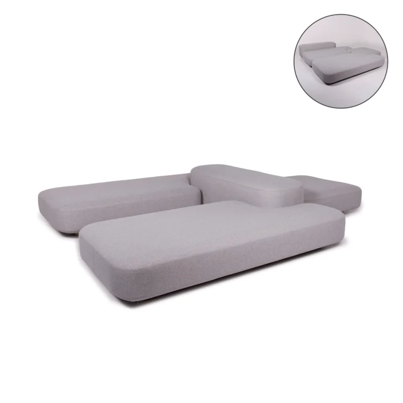 Viccarbe Common Designer Stoff Ecksofa Grau Naoto Fukasawa Dreisitzer Zweisitzer Elemente Couch #8794