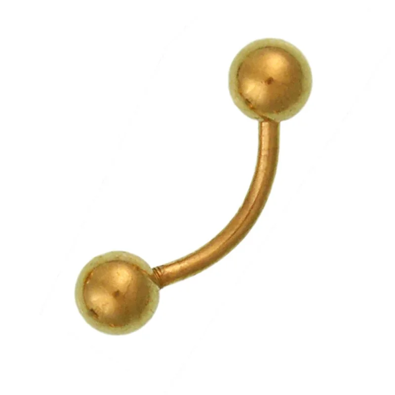 Banane Curved Barbell Piercing mit Kugeln Basic aus Edelstahl goldfarbig - chic - net.de