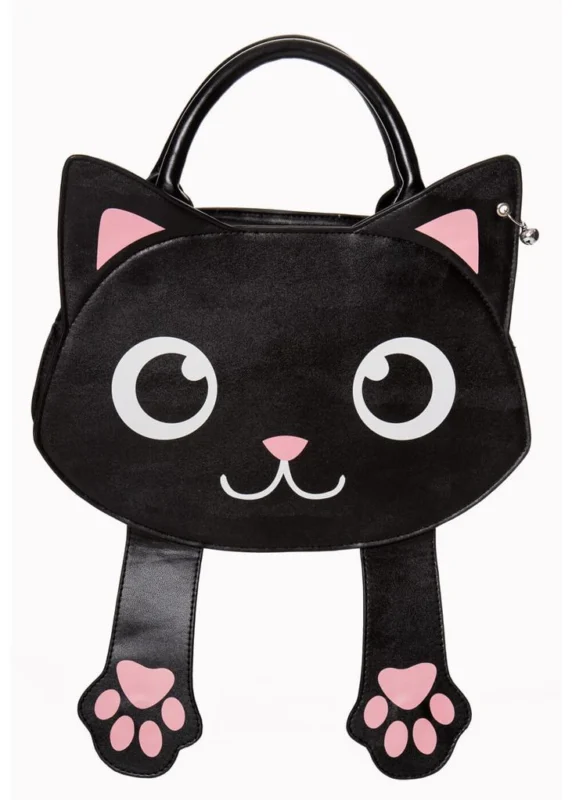 Banned Bag of Tricks Cat Schultertasche Schwarz