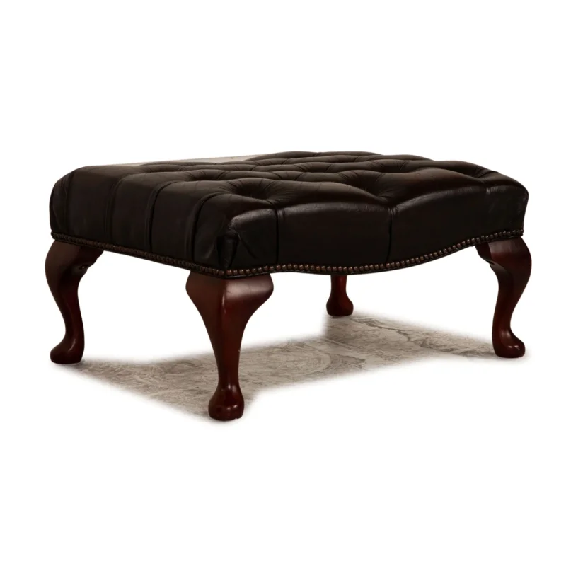 Centurion Chesterfield Leder Hocker Braun