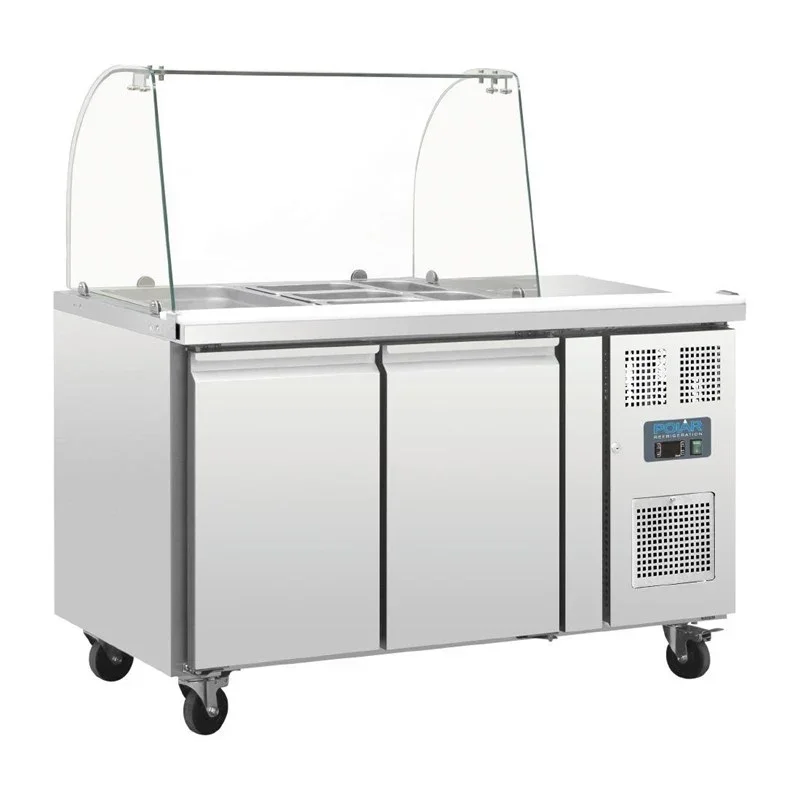 Polar Serie U 2-türige GN-Saladette mit Schutzhaube