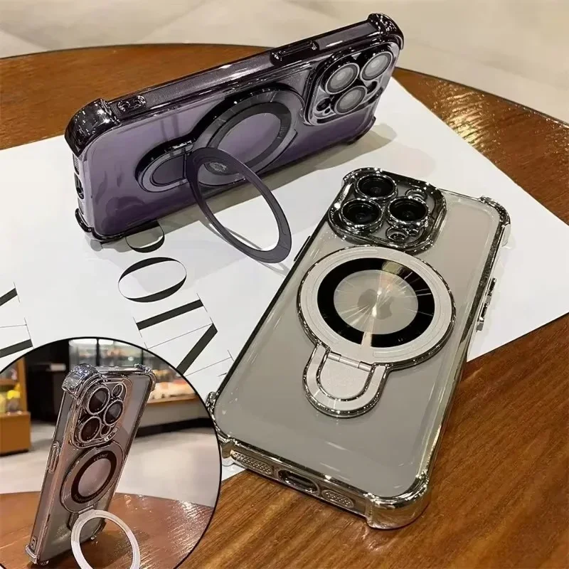 Hochwertige magnetische iPhone-Hülle mit MagSafe-Ständer und Stoßschutz