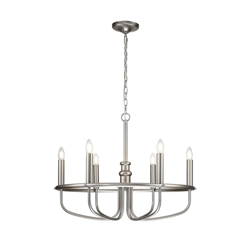Capitol Hill Kronleuchter mit 6 Lichtern, gebürstetes Nickel - Elsteadlighting - leuchtengrosshandel24