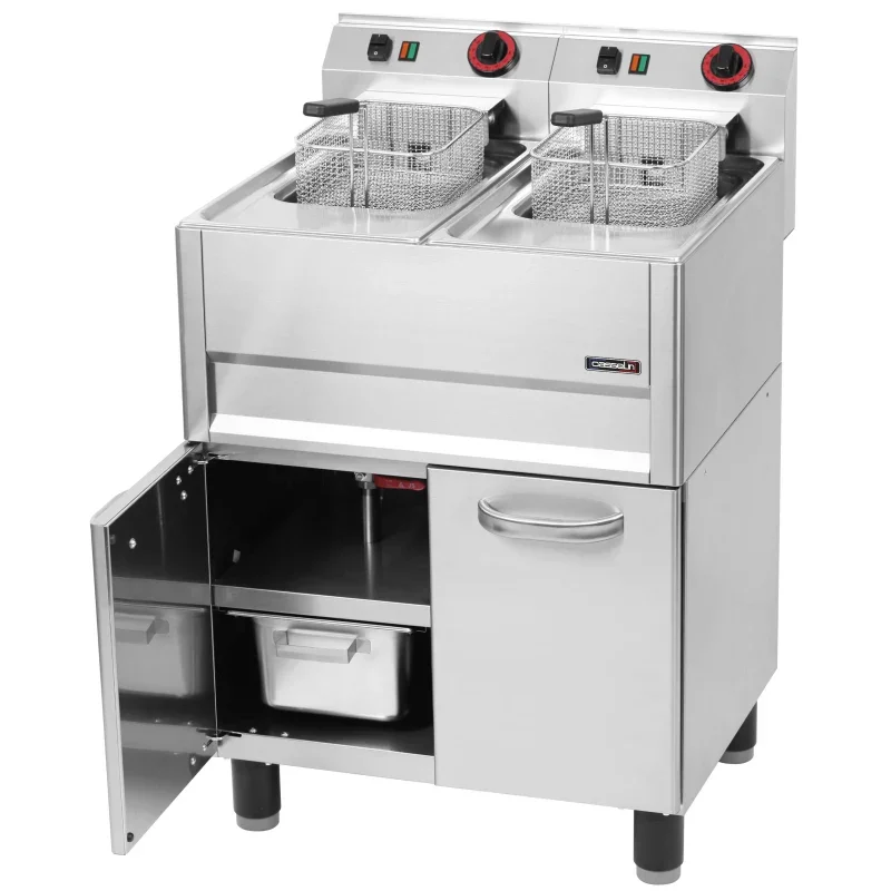 Casselin Elektrische Fritteuse 2 x 8 L mit Unterbau 66 - Linie 600
