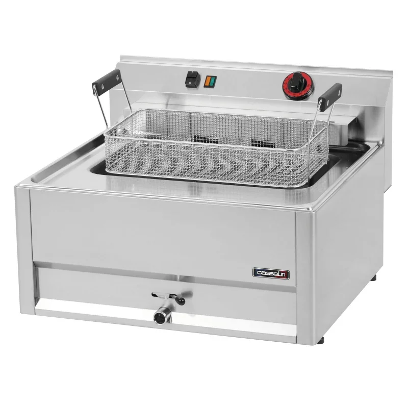 Casselin Elektrische Fritteuse zum Aufstellen mit Ablassventil 16 L 66 - Linie 600