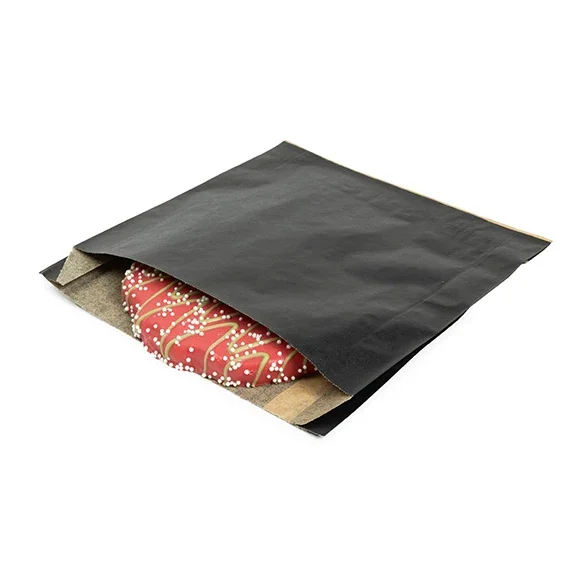 Black Grease Resistant Bags 15,2x2,9x16,5cm