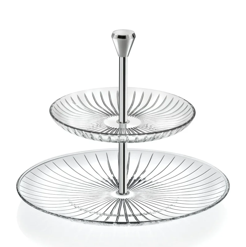 Etagere 2-stöckig Sunbeam Cup Cake Ständer 22cm Glas Metall