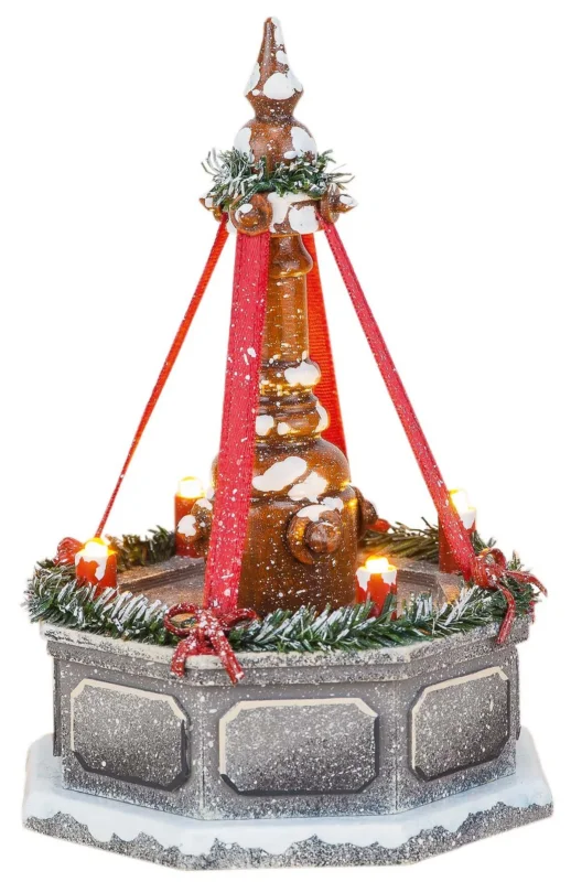 HUB - 110h4404 - Hubrig Volkskunst 'Winterkinder Stadtbrunnen - elektrisch 12cm'