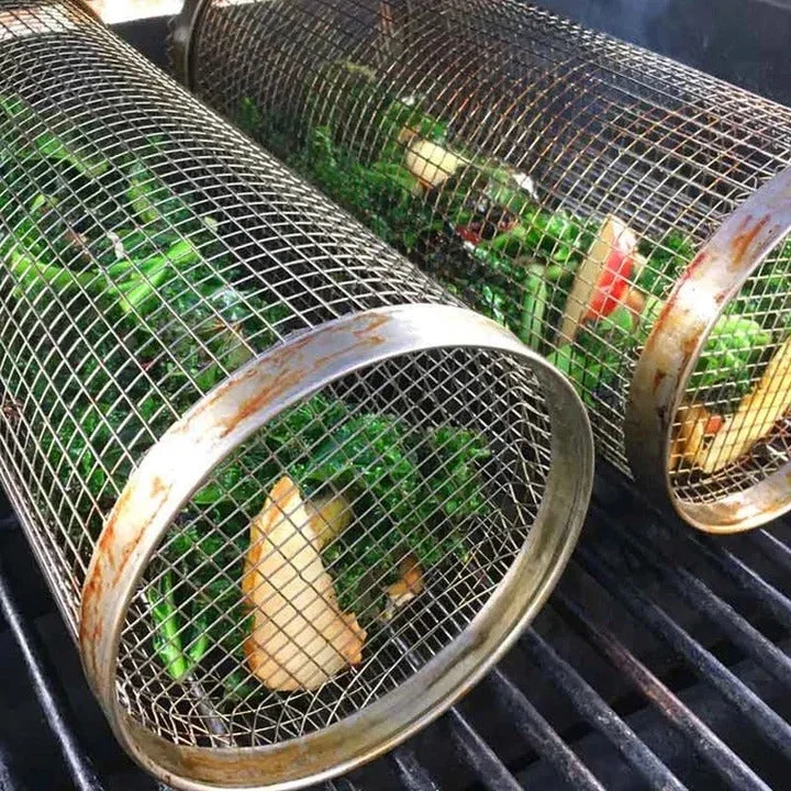 360° Rotierender Grillkorb mit Sicherungsmechanismus