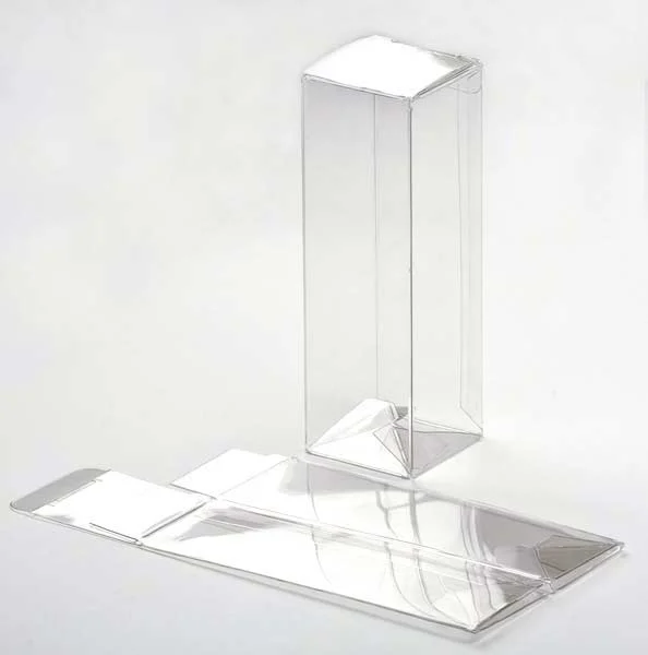 Plastic Gift Boxes 4.1x4.1x12.7cm Crystal Clear with Autolock Bottom