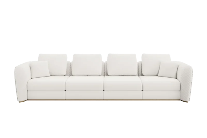 Casa Magna PRESTIGE Sofa Steppnaht · Konfiguration A – 372 × 113 × 74 cm – Ansicht 1