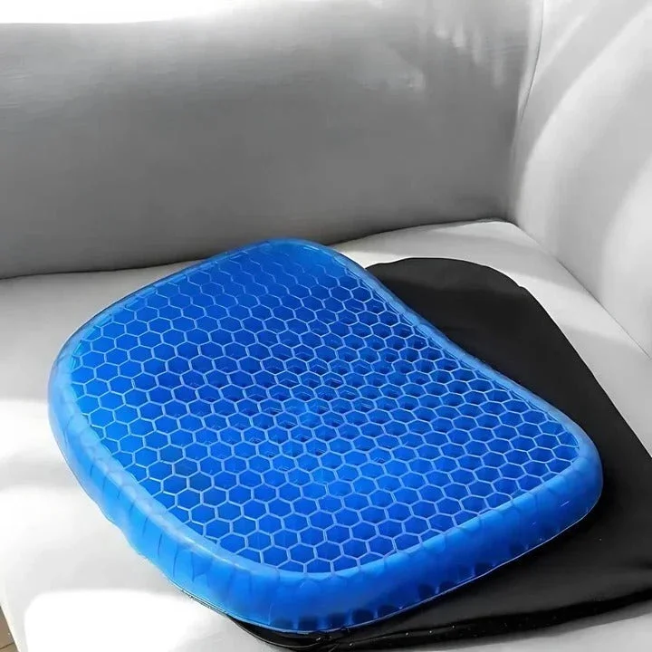 PressureFree Orthopädisches Gel-Sitzkissen – Atmungsaktives Waben-Design zur Linderung von Steißbein- und Rückenschmerzen | Karnz