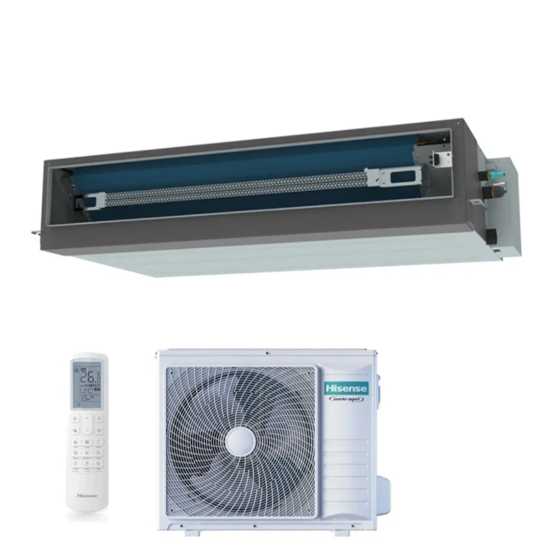 climatizzatore condizionatore hisense inverter canalizzato canalizzabile serie super 36000 btu aud105ux4reh8 _ auw105u4rk7 r 32 wi fi optional classe a__ a_ con telecomando e comando cablato di serie