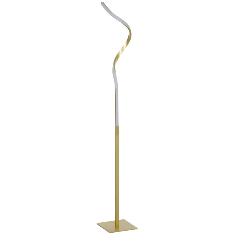 easycomfort easycomfort lampada da terra led a spirale con 3 luminosita regolabili e interruttore a pedale oro