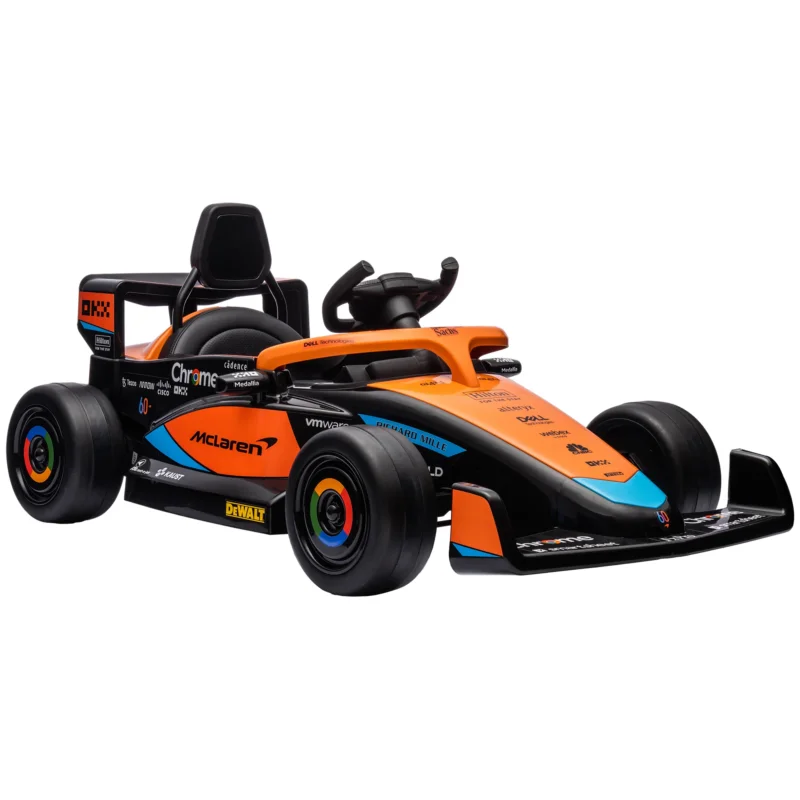easycomfort easycomfort macchina elettrica per bambini 3 5 con clacson e usb auto licenza mclaren con musica e telecomando 115x67x50cm arancione